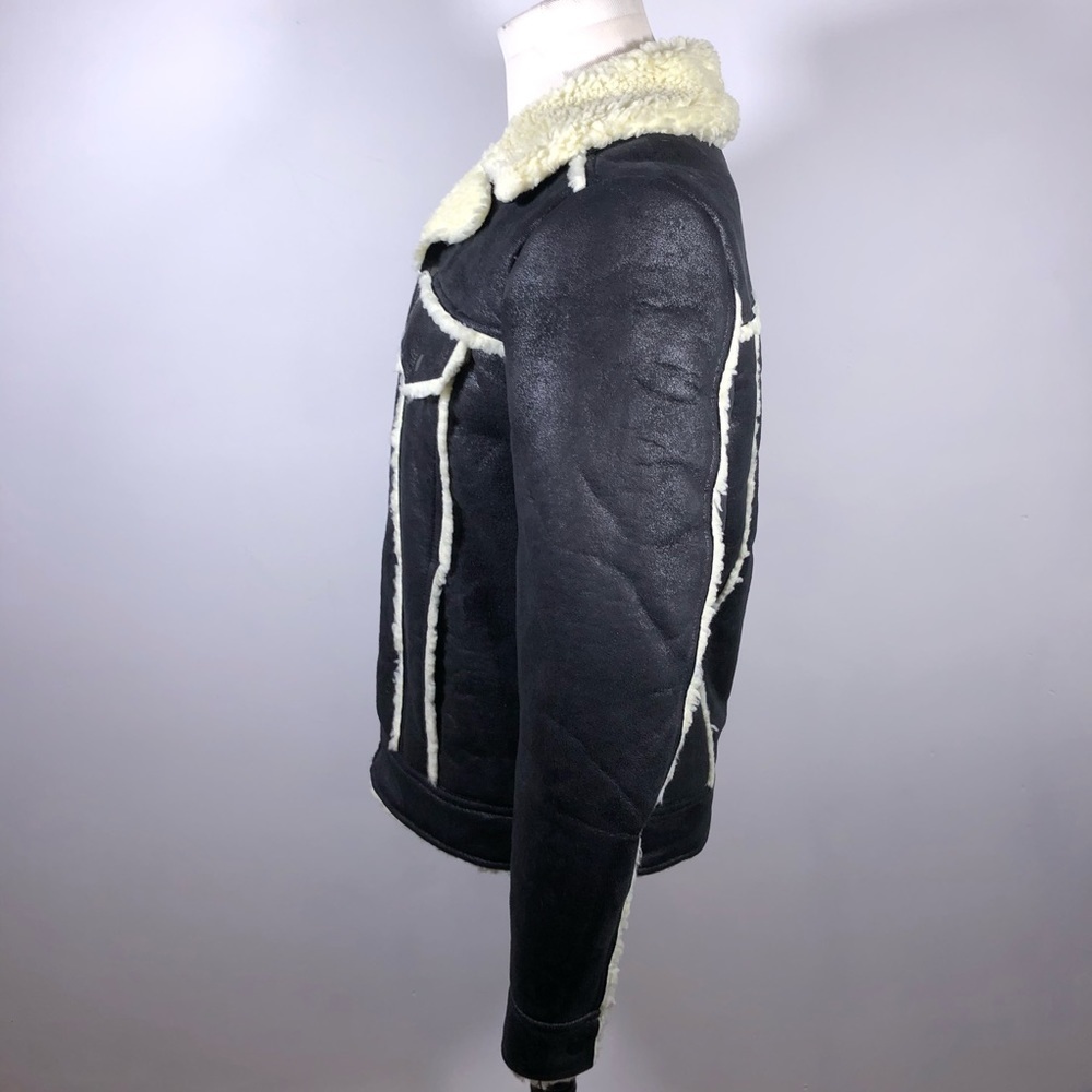 Asos Sherpa Lined and Trimmed Black Jacket - Picture 5 of 15